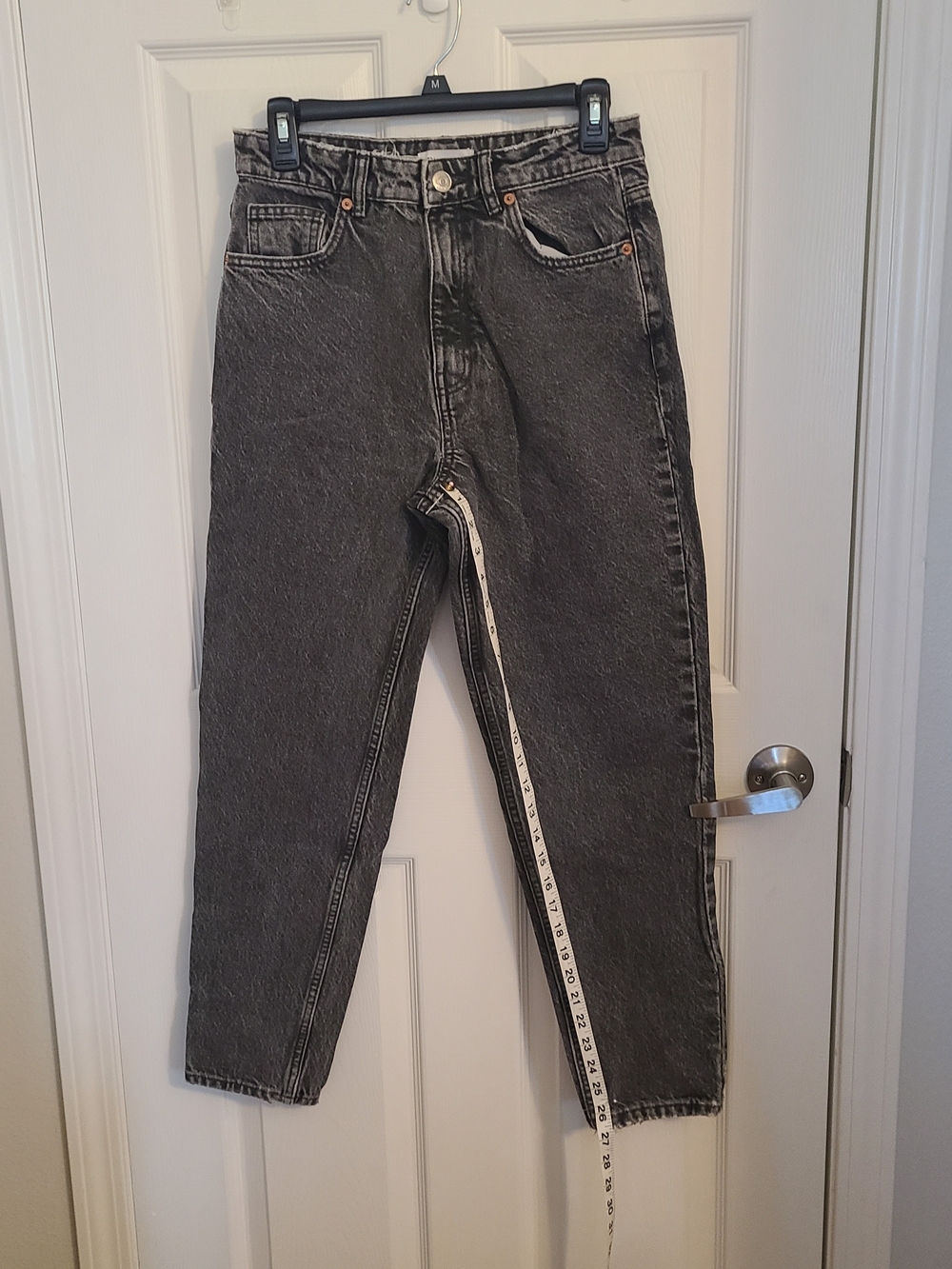 Men's Black Washed Jeans - Classic Straight Fit